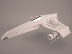 e-wing starfighter and r2d2 star wars 3D Model