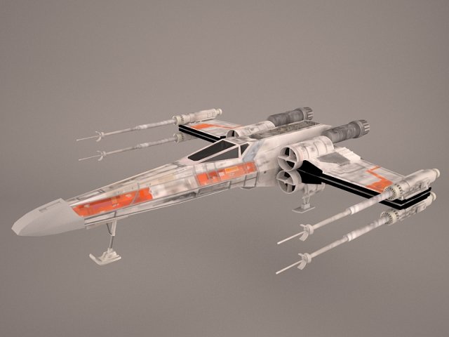 x-wing starfighter and r2d2 star wars Modelo 3D .c4d .max .obj .3ds .fbx .stl .blend 