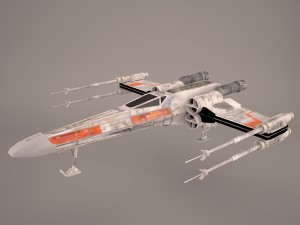 x-wing starfighter and r2d2 star wars 3D Model
