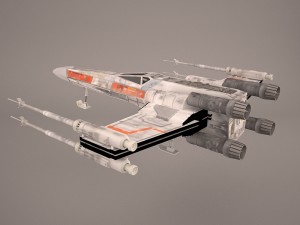 x-wing starfighter and r2d2 star wars Modelo 3D