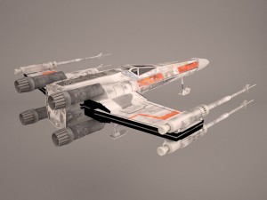 x-wing starfighter and r2d2 star wars Modelo 3D