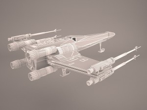 x-wing starfighter and r2d2 star wars Modelo 3D