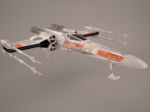 x-wing starfighter and r2d2 star wars Modelo 3D