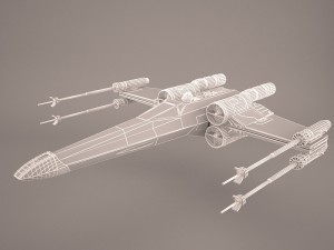 x-wing starfighter and r2d2 star wars Model 3D