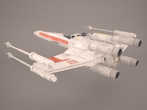 x-wing starfighter and r2d2 star wars Model 3D