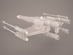 x-wing starfighter and r2d2 star wars Model 3D