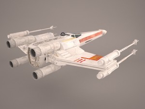 x-wing starfighter and r2d2 star wars Model 3D
