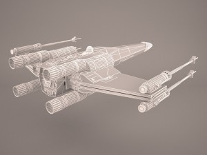 x-wing starfighter and r2d2 star wars Model 3D