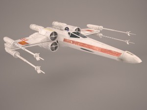 x-wing starfighter and r2d2 star wars Model 3D