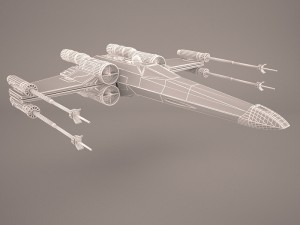 x-wing starfighter and r2d2 star wars Model 3D
