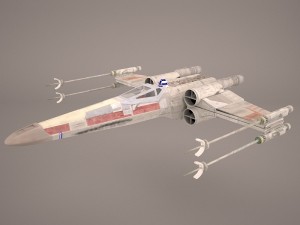 x-wing starfighter and r2d2 star wars 3D Model