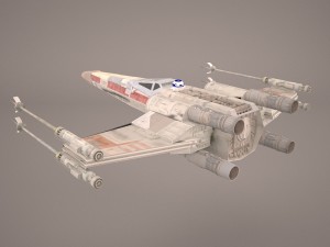 x-wing starfighter and r2d2 star wars Modello 3D