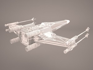 x-wing starfighter and r2d2 star wars Modello 3D