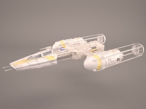 y-wing starfighter and r2d2 star wars 3D Model