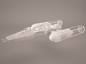 y-wing starfighter and r2d2 star wars 3D 模型