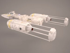 y-wing starfighter and r2d2 star wars 3D Model