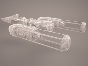 y-wing starfighter and r2d2 star wars 3D 模型