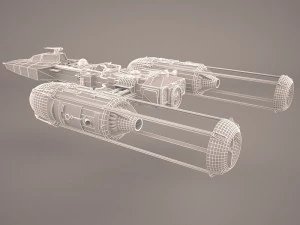 y-wing starfighter and r2d2 star wars 3D Model