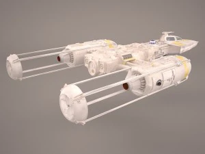 y-wing starfighter and r2d2 star wars 3D Model