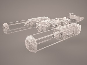 y-wing starfighter and r2d2 star wars 3D 模型