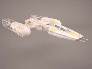 y-wing starfighter and r2d2 star wars 3D 模型