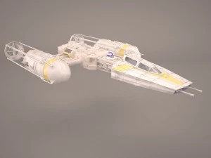 y-wing starfighter and r2d2 star wars 3D Model