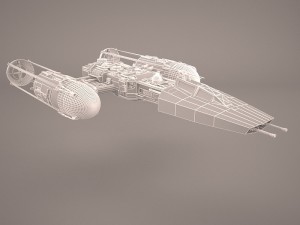 y-wing starfighter and r2d2 star wars 3D 模型