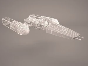 y-wing starfighter and r2d2 star wars 3D Model