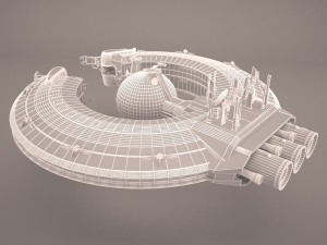 amazing 30k piece lego droid control ship star wars 3D Model