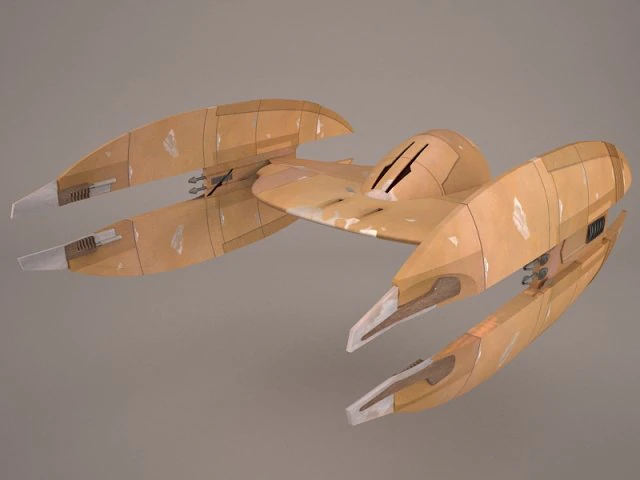 trade federation droid star fighter star wars 3D Model .c4d .max .obj .3ds .fbx .stl .blend 
