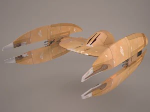 trade federation droid star fighter star wars 3D Model