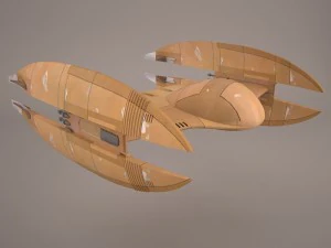 trade federation droid star fighter star wars 3D Model