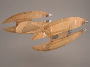 trade federation droid star fighter star wars 3D Model