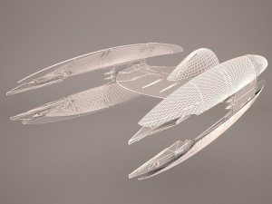trade federation droid star fighter star wars 3D Model