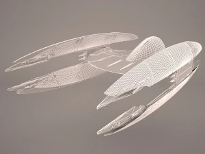 trade federation droid star fighter star wars 3D Model