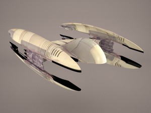 trade federation droid star fighter star wars 3D Model