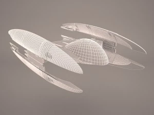 trade federation droid star fighter star wars 3D Model