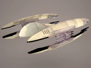 trade federation droid star fighter star wars 3D Model