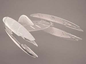 trade federation droid star fighter star wars 3D Model