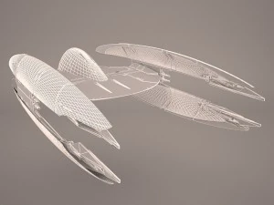 trade federation droid star fighter star wars 3D Model