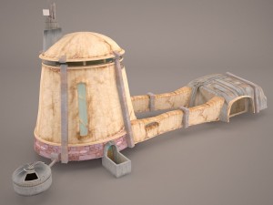 tatooine house building star wras Model 3D