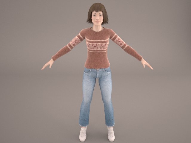 masha female Model 3D .c4d .max .obj .3ds .fbx .stl .blend 