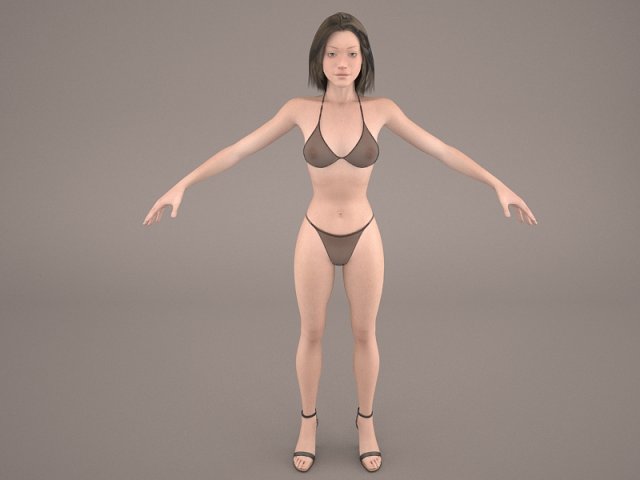 masha female 3D 모델 .c4d .max .obj .3ds .fbx .stl .blend 