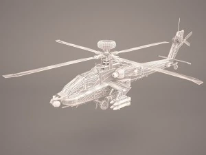 attack apache helicopter 3D Model
