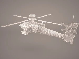 attack apache helicopter 3D Model