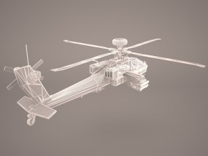 attack apache helicopter 3D Model