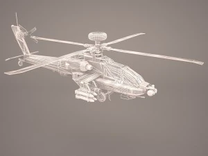 attack apache helicopter 3D Model