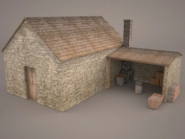 black smith house 3D Model .c4d .max .obj .3ds .fbx .stl .blend
