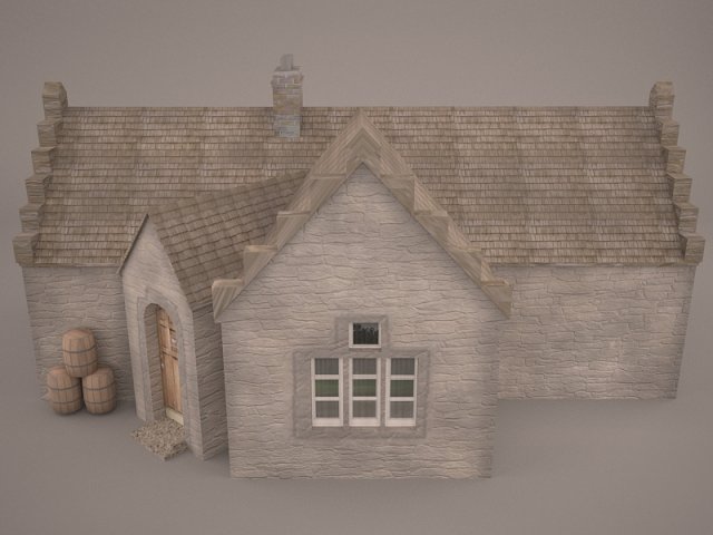 old house 3D 模型 .c4d .max .obj .3ds .fbx .stl .blend 