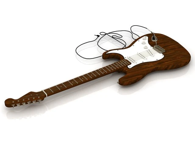 Electric Guitar 3D Model .c4d .max .obj .3ds .fbx .stl .blend 